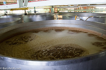 One of the many fermentation tanks